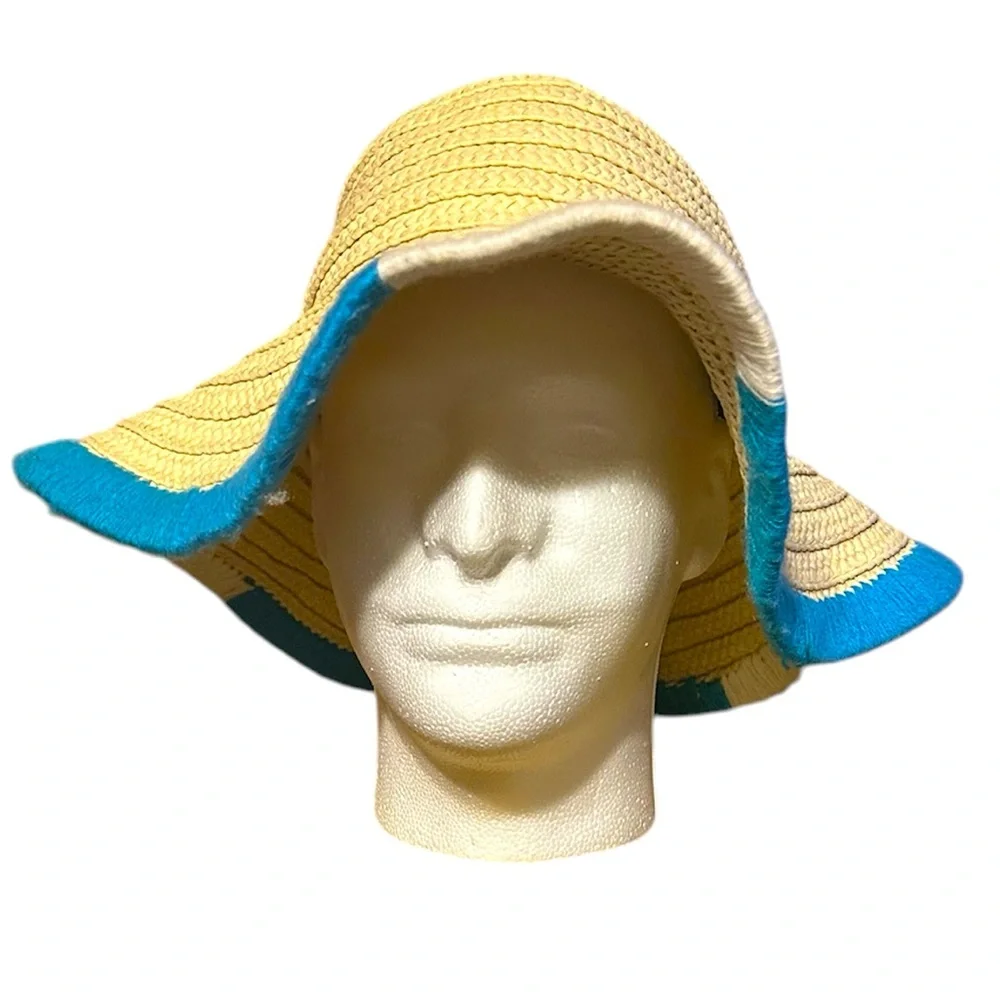 Vince Camuto Floppy Straw & Embroidered Sun Hat